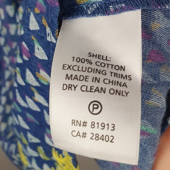 PLENTY BY TRACY‎ REESE Printed Chambray Swingy Racerback Tank Multi-color Size M - Picture 10 of 10